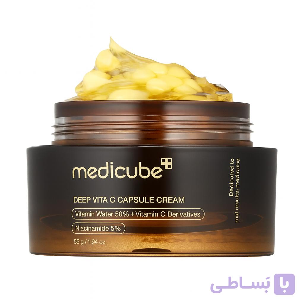 کرم کپسولی ویتامین سی مدیکیوب مدل Deep Vita C Capsule Cream روشن‌کننده و ضد لک 55 گرم