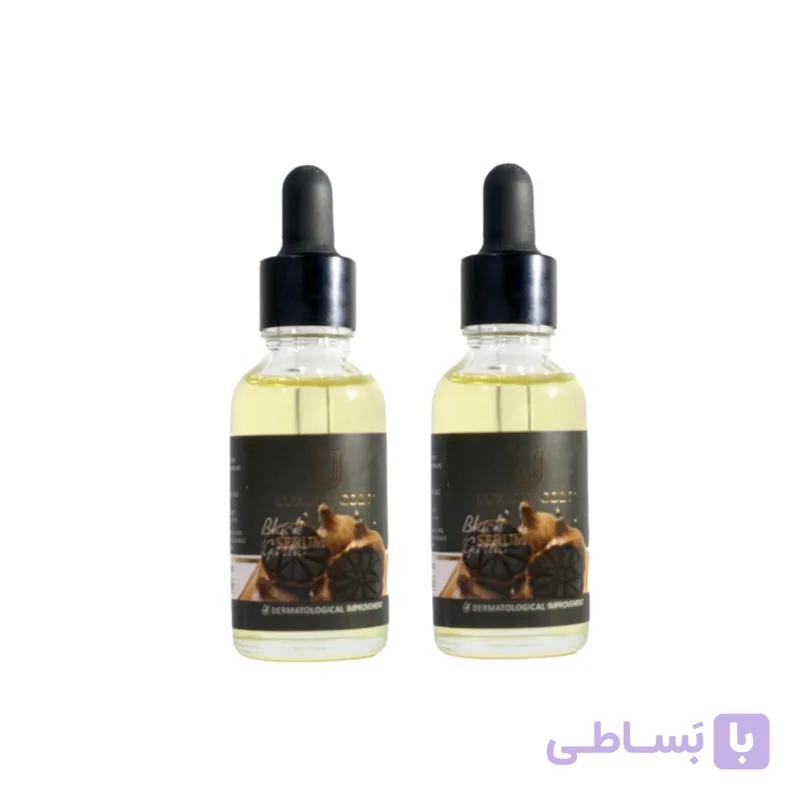 سرم مو لاکچری کوین مدل سیر سیاه حجم 30 میلی لیتر مجموعه 2 عددی