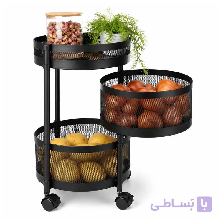 سبد سیب زمینی و پیاز ساین مدل توری سه و نیم طبقه چرخ دار — تصویر 1