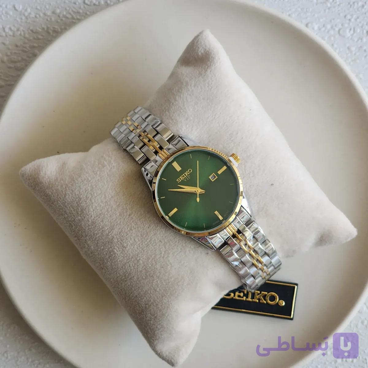 ساعت سیکو (SEIKO) زنانه صفحه سبز — تصویر 1