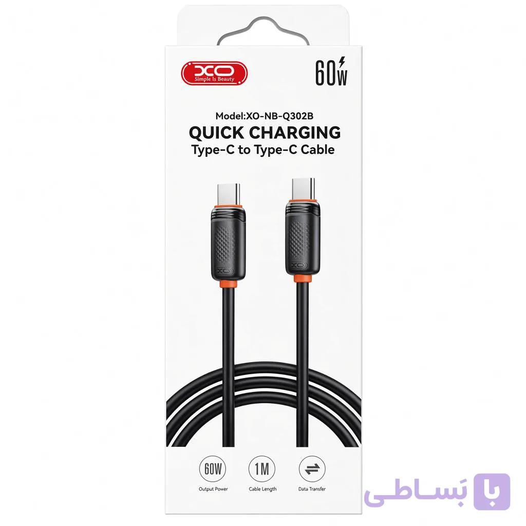 کابل شارژ تایپ سی به تایپ سی ایکس او مدل XO NB-Q302b طول 1 متر