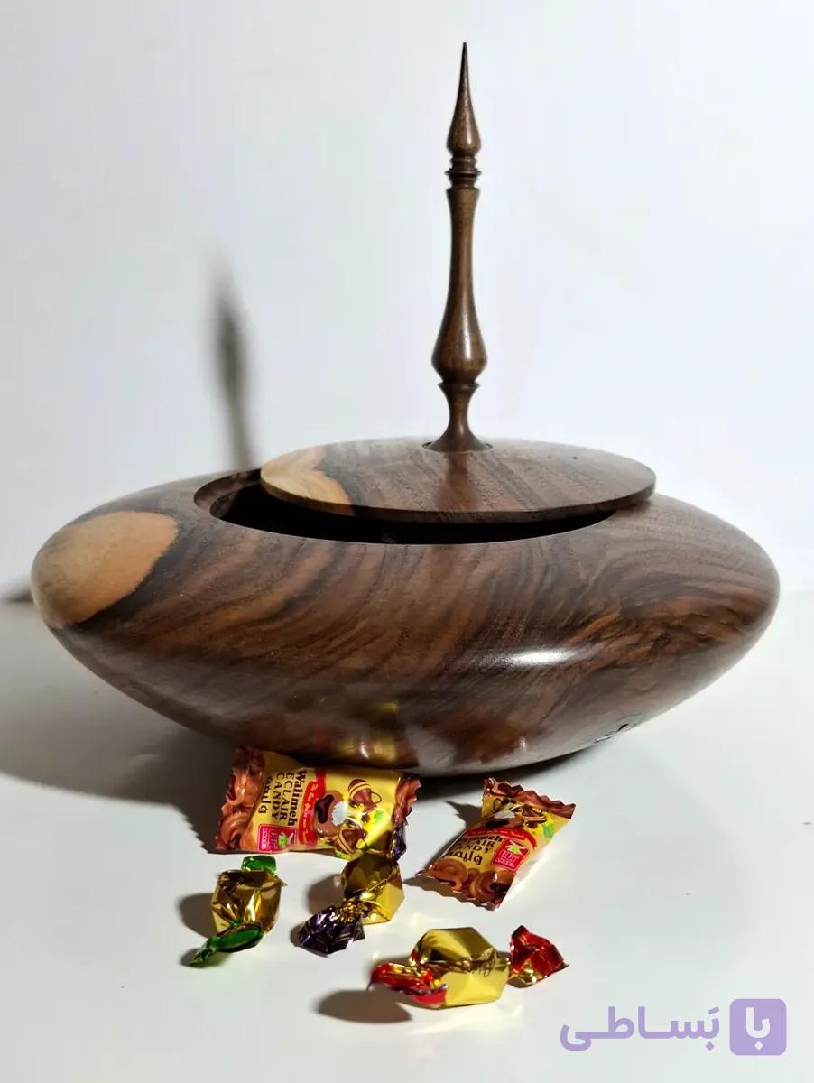 شکلات خوری چوبی گردو اصیل ایرانی یک تکه — تصویر 1