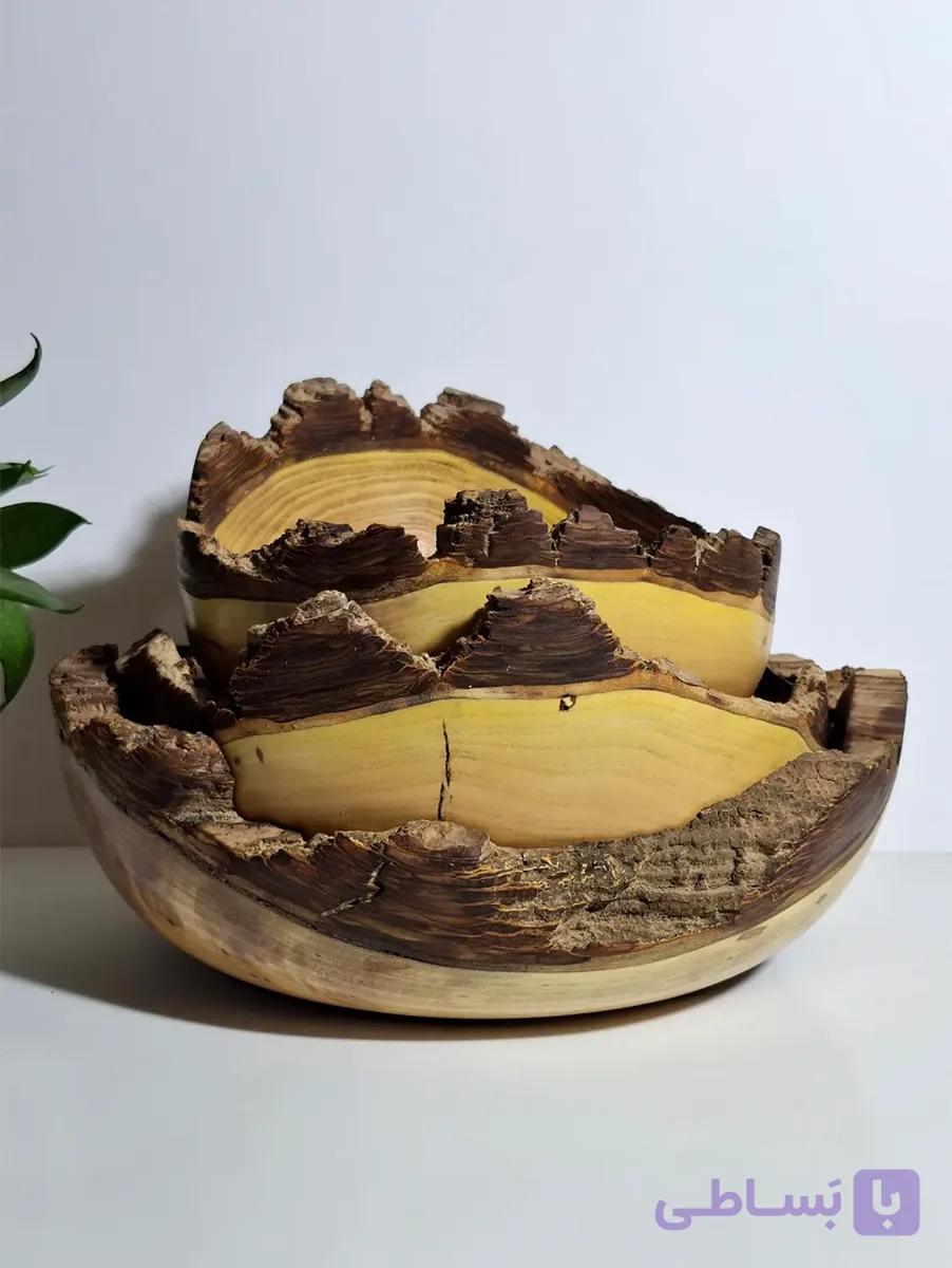 ست پذیرایی چوبی سه تکه چوب گردو — تصویر 1