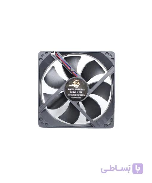 فن تهویه صنعتی DC بوشی 24 ولت 12×12×3.8 سانتی‌متر KZ12038s