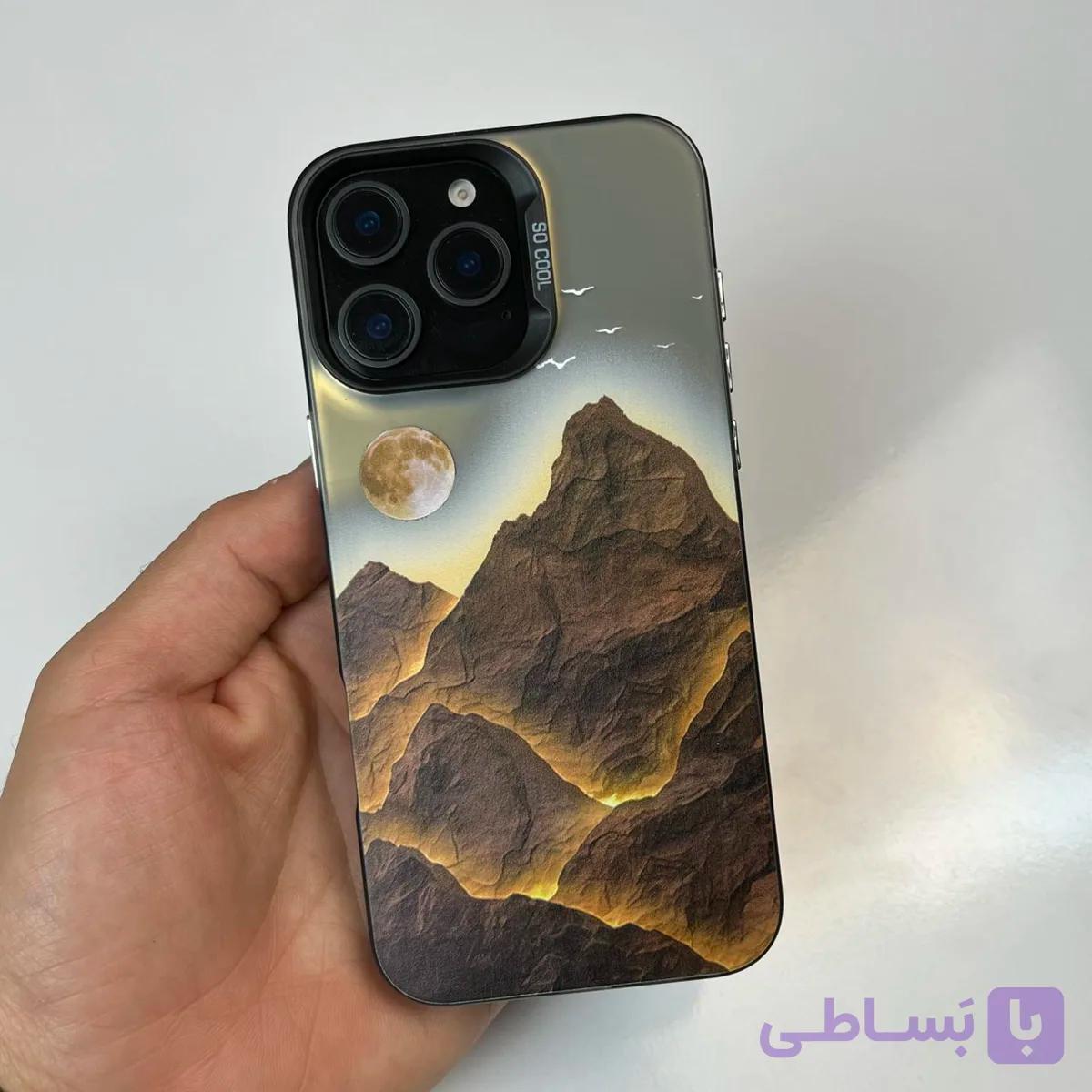 قاب آیفون طرح ماه و کوه SO COOL — تصویر 1
