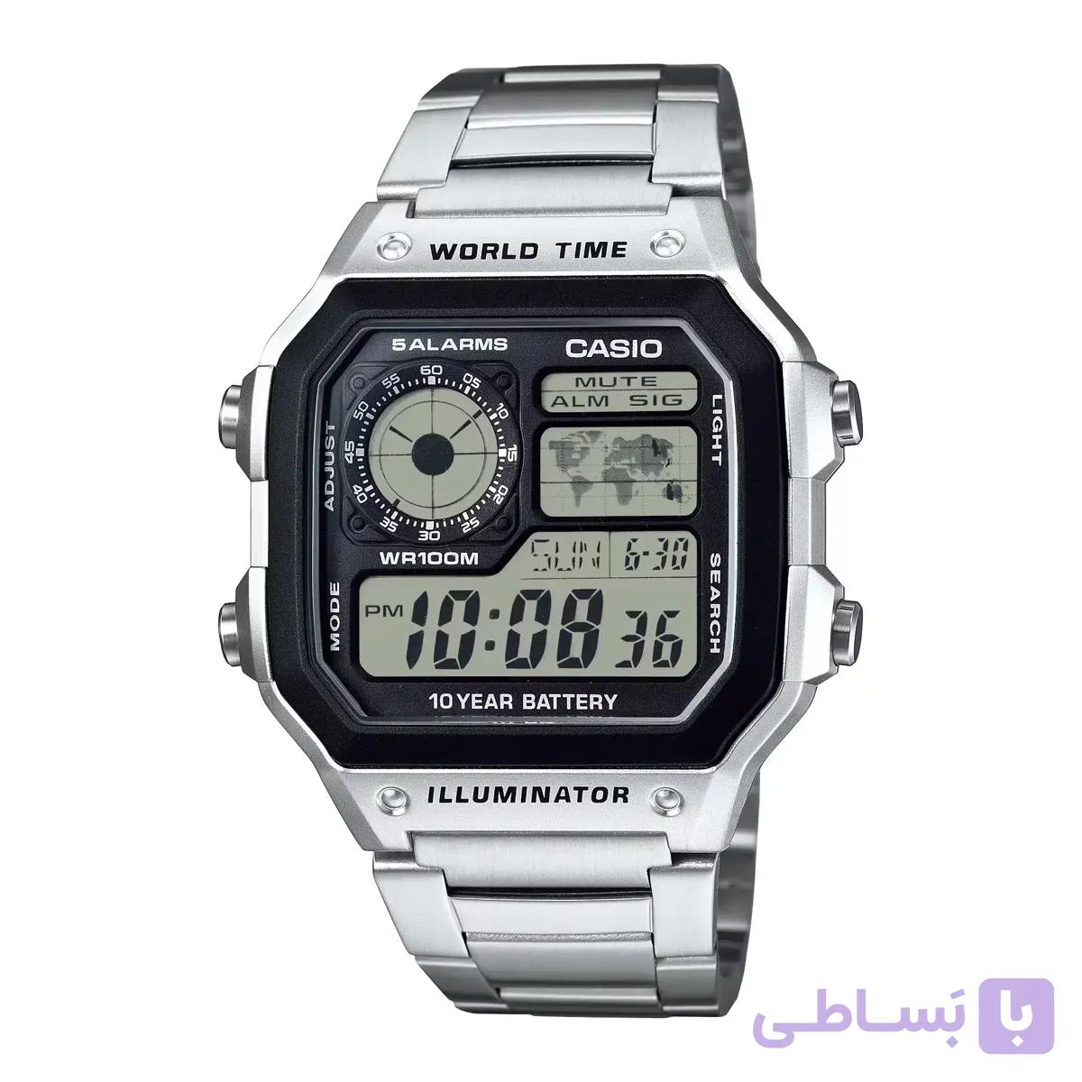 ساعت کاسیو مردانه مدل AE-1200WHD-1AVDF | دیجیتال استیل | ساعت جهانی | ضد آب ۱۰۰ متر — تصویر 1