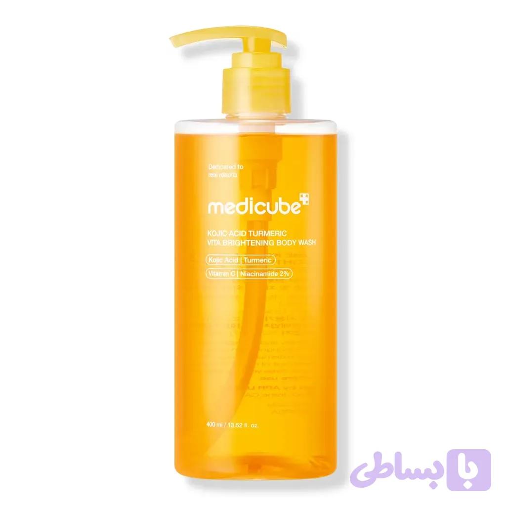 شوینده روشن‌ کننده بدن مدی‌ کیوب کوجیک اسید و زردچوبه | Medicube Kojic Acid Turmeric Vita Brightening Body Wash – 400ml — تصویر 1