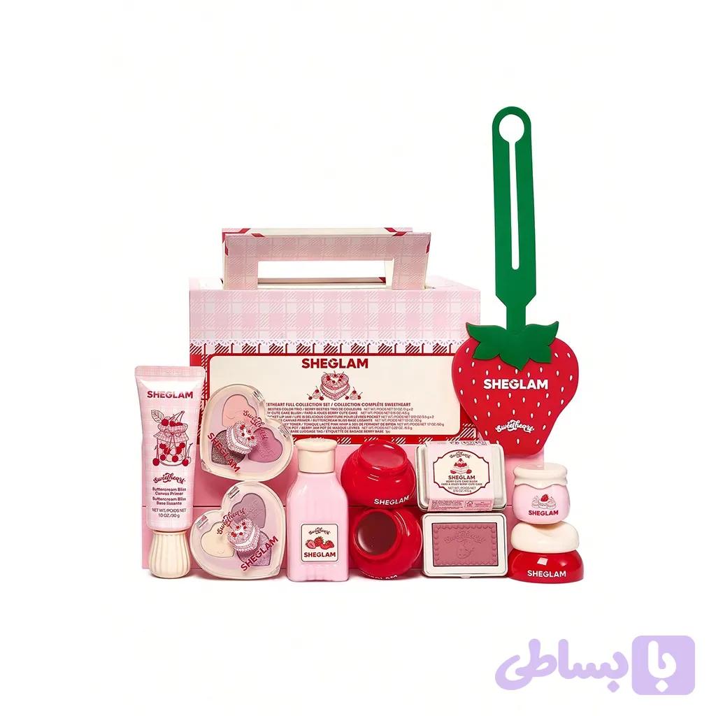 ست کامل آرایشی شیگلم کالکشن Sweetheart با تم توت ‌فرنگی و دسر — تصویر 1