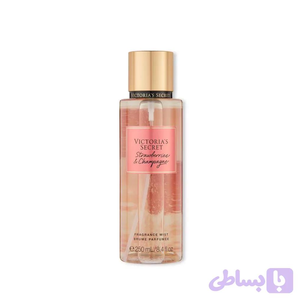 بادی میست ویکتوریا سکرت مدل استرابریز اند شامپین 250 میل | Victoria’s Secret Strawberries & Champagne Fragrance Mist 250ml — تصویر 1