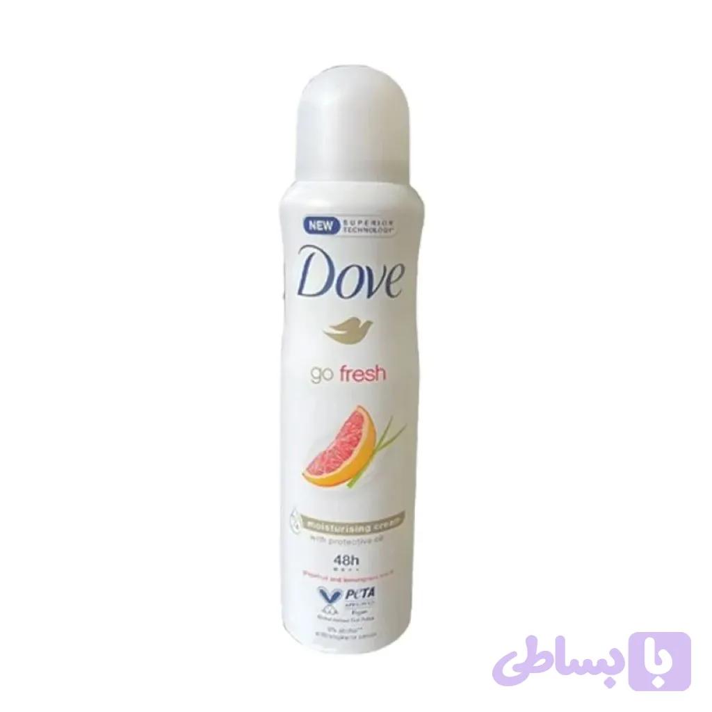 اسپری ضدتعریق داو Go Fresh رایحه گریپ ‌فروت و علف لیمو 150 میل — تصویر 1