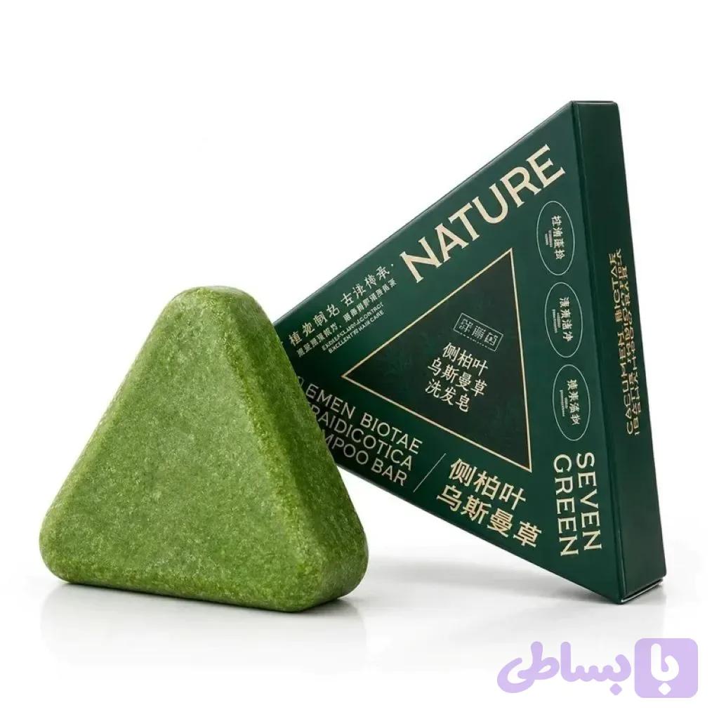 صابون رزماری و گیاهان سبز سون گرین ضد ریزش مو | SEVEN GREEN Nature Herbal Rosemary Shampoo Bar — تصویر 1