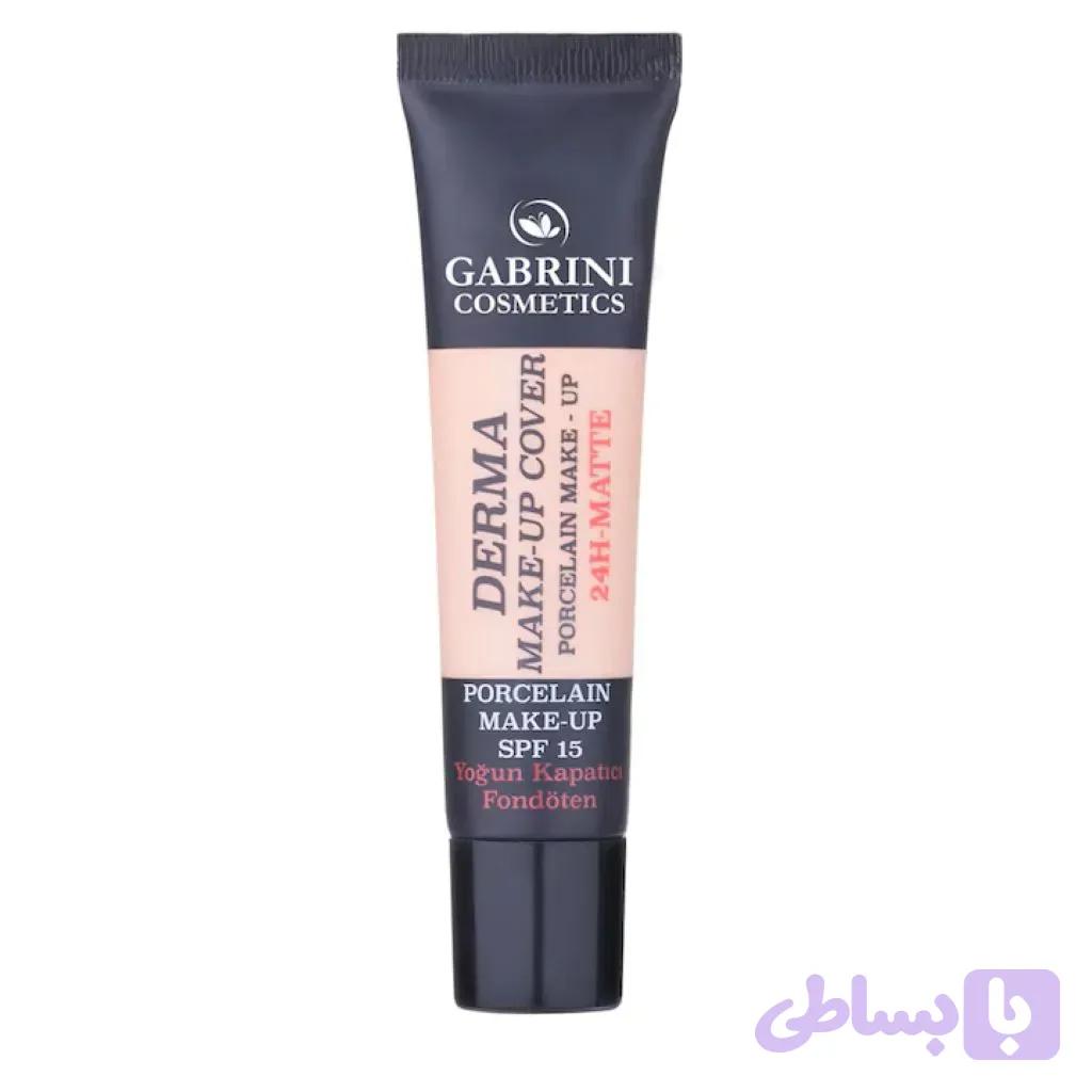 کرم پودر گابرینی مدل Derma Make-Up Cover Porcelain با ماندگاری 24 ساعته و SPF 15 — تصویر 1