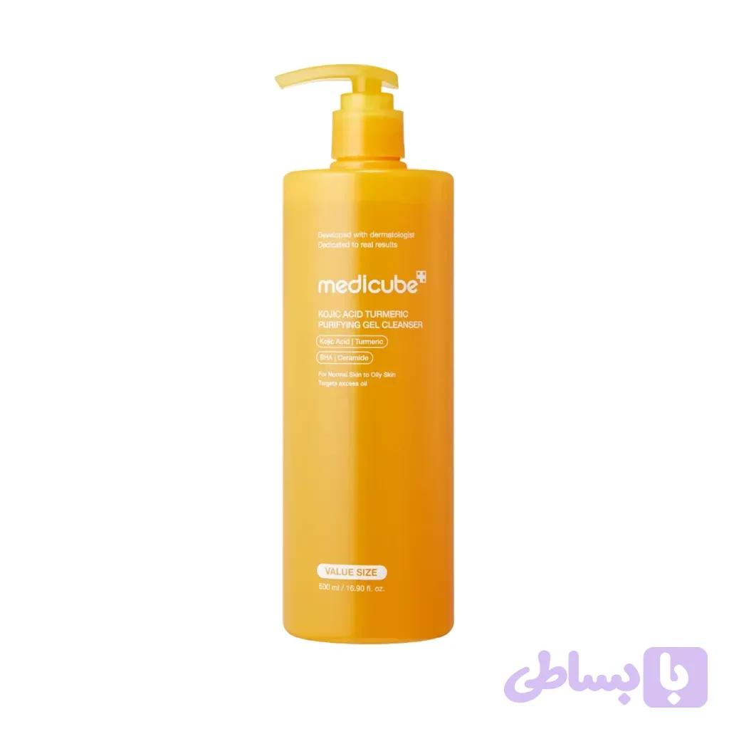 ژل شستشوی صورت مدی‌ کیوب کوجیک اسید و زردچوبه |Medicube Kojic Acid Turmeric Purifying Gel Cleanser – 500ml — تصویر 1