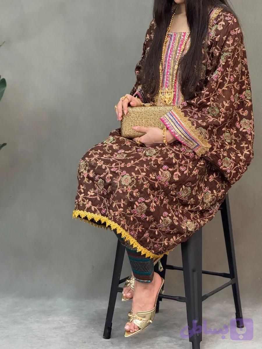 پیراهن سنتی زنانه مدل جاسکی کوتاه طرح بهار کد 512 — تصویر 1