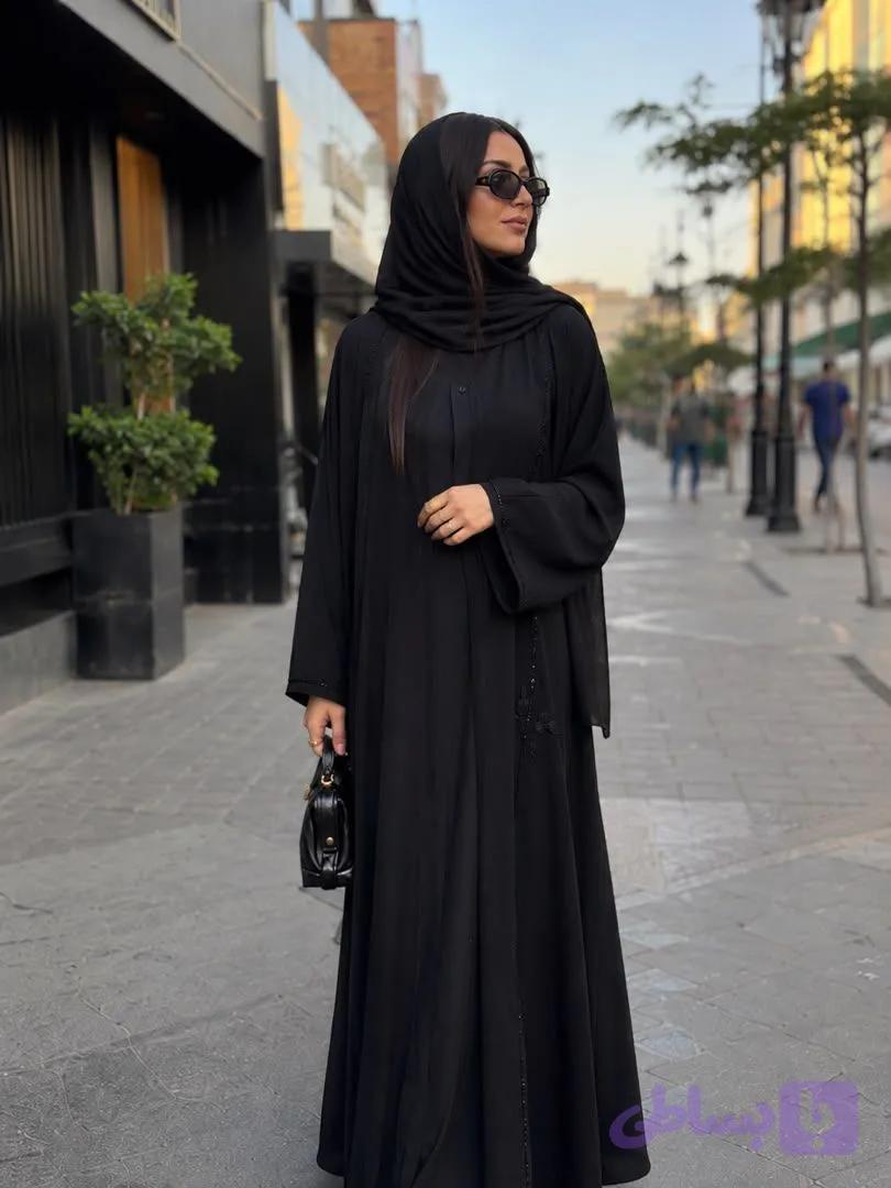 عبا مجلسی زنانه طرح گل کد3108 — تصویر 1