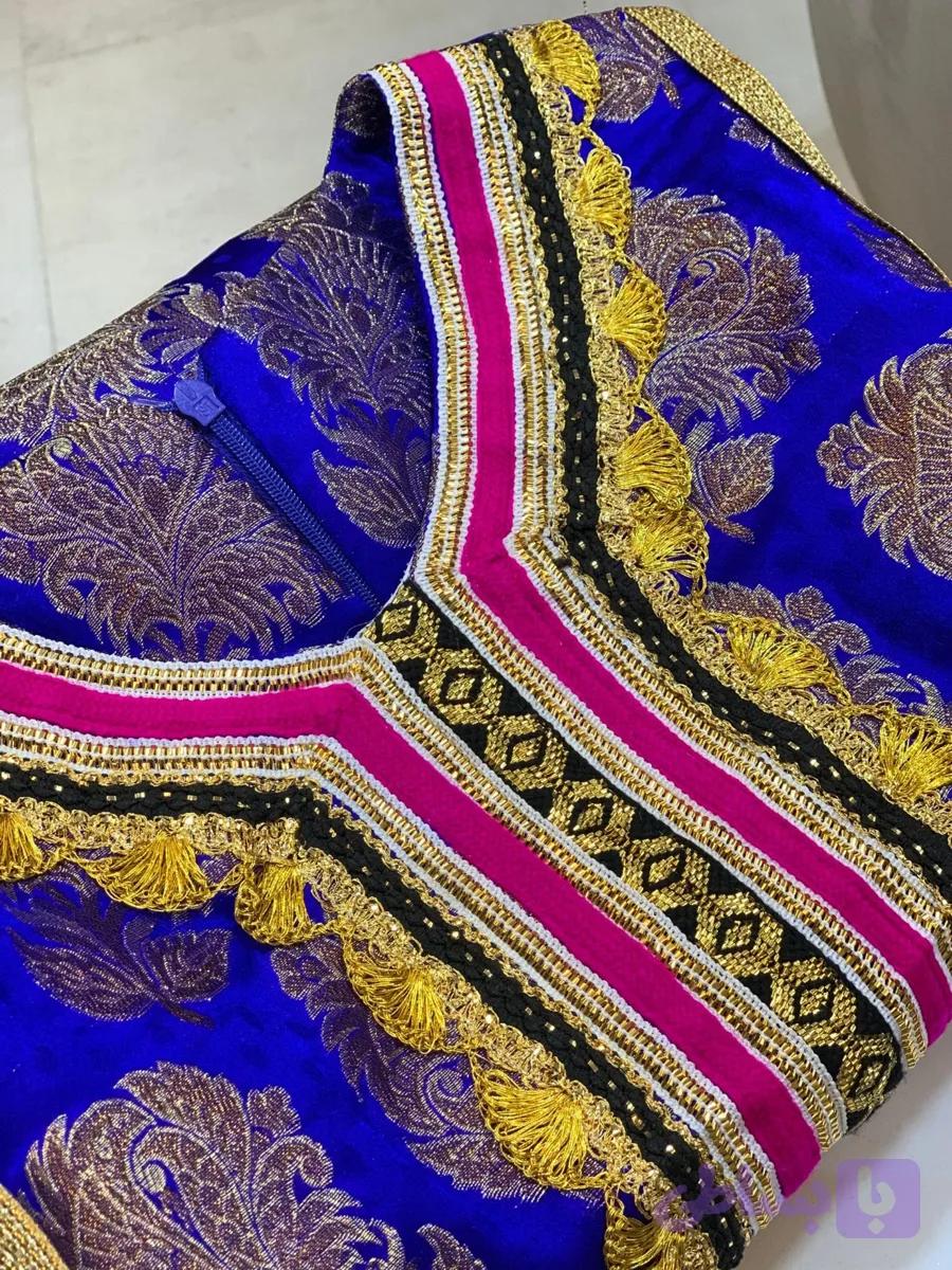 پیراهن سنتی زنانه مدل کندوره بنارسی طرح پیچک کد2210