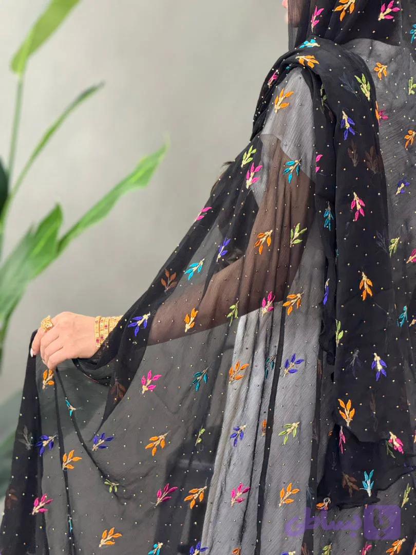 چادر بندری شیفون نگینی کد 01 — تصویر 1