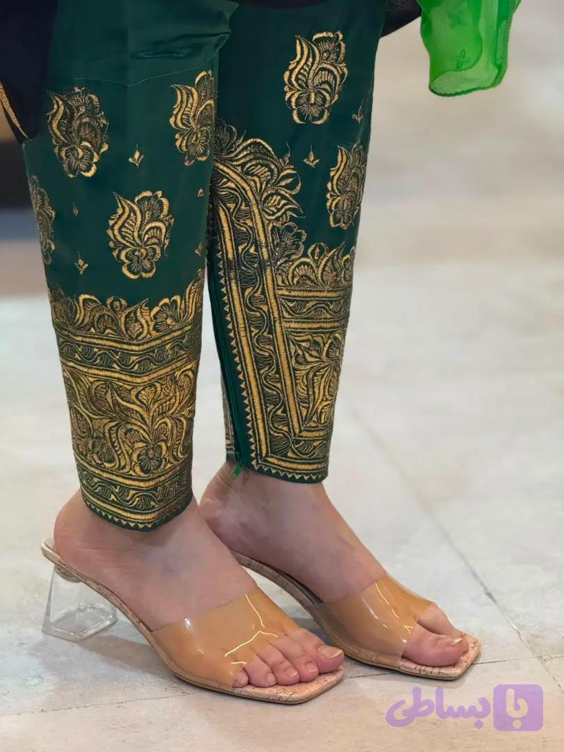 شلوار بندری چرخی مدل خوس دوزی کد 12520 — تصویر 1