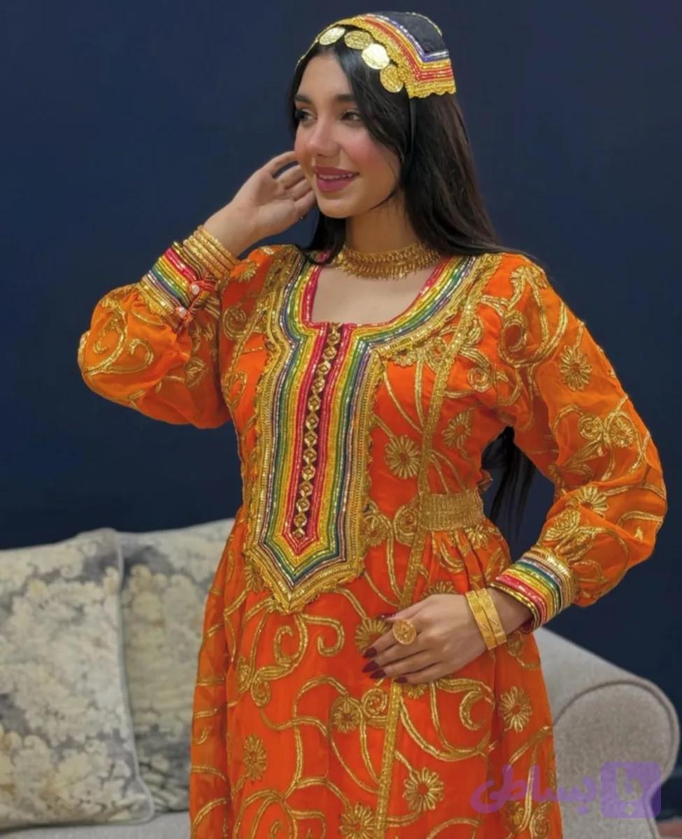 پیراهن سنتی زنانه مدل کندوره طرح خوس کد 100385 — تصویر 1