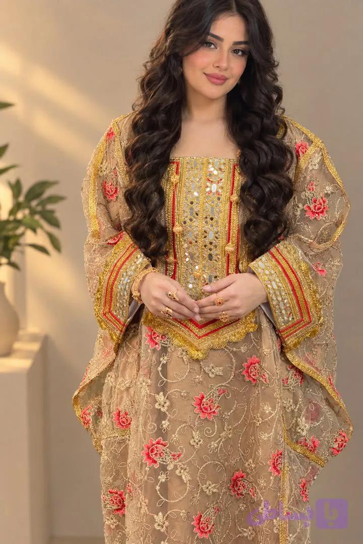 پیراهن سنتی زنانه مدل جاسکی طرح شکوفه