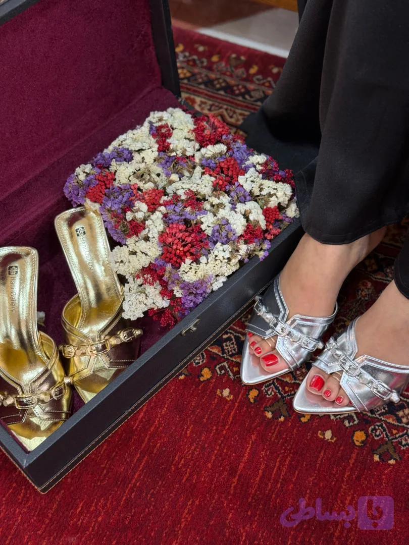 صندل چرمی براق مدل HY839-10 — تصویر 1