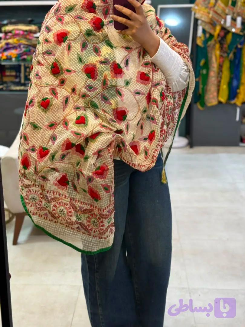 شال سوزن دوزی هندی جدید کد 2906 — تصویر 1