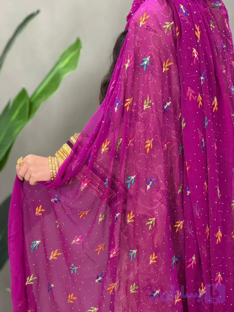 چادر بندری شیفون نگینی کد 03 — تصویر 1