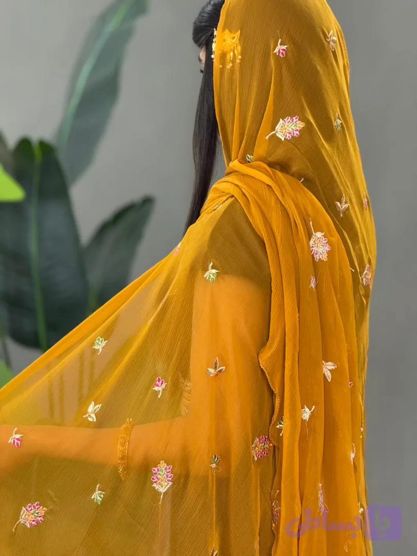 چادر بندری گلدوزی شیفون کد 33 — تصویر 1
