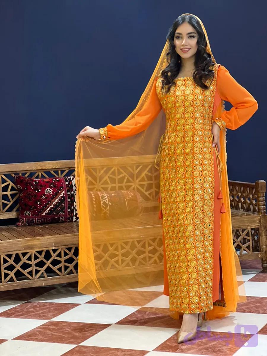 پیراهن زنانه سنتی مدل ساغر کد 100344 — تصویر 1