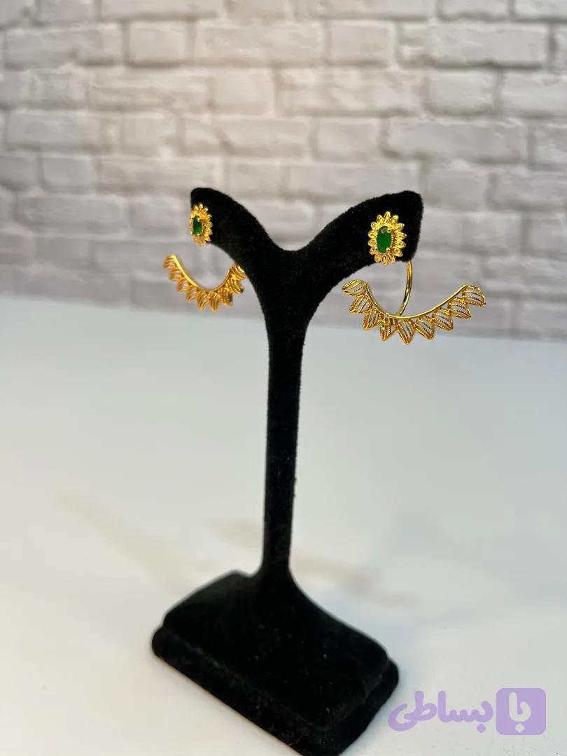 گوشواره هندی نگین سبز 00336