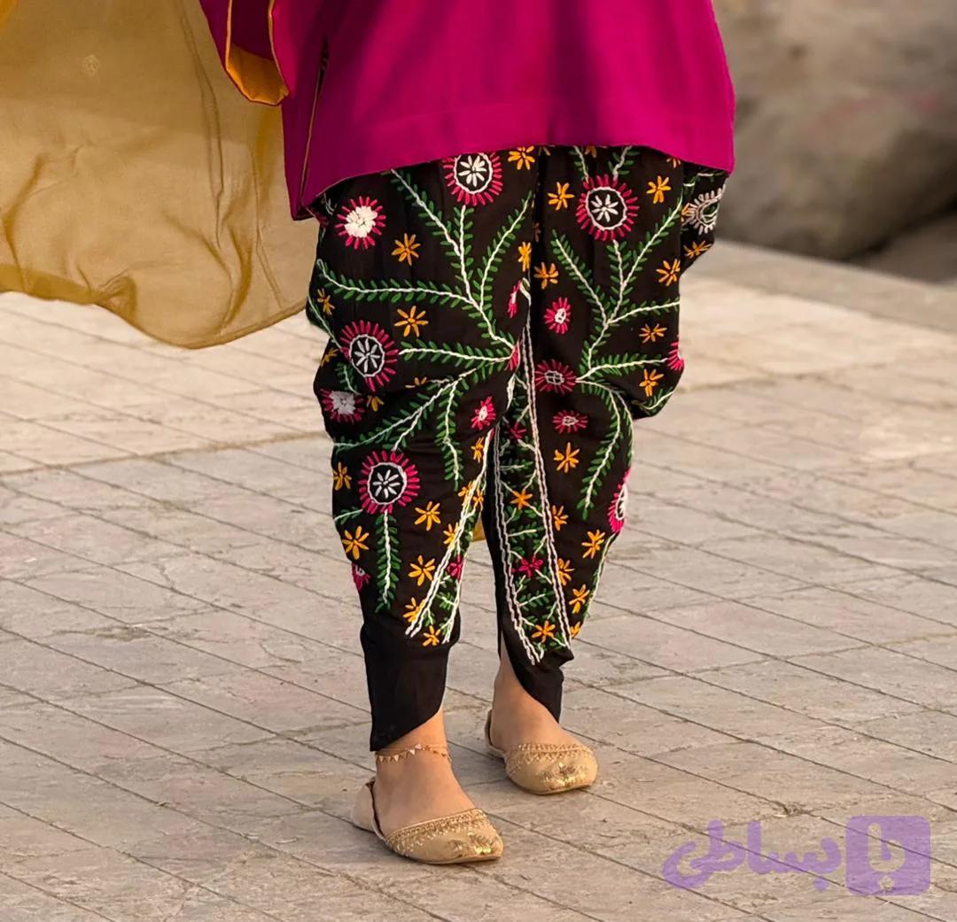 شلوار سنبادی سوزن دوزی کد 3-100263 — تصویر 1
