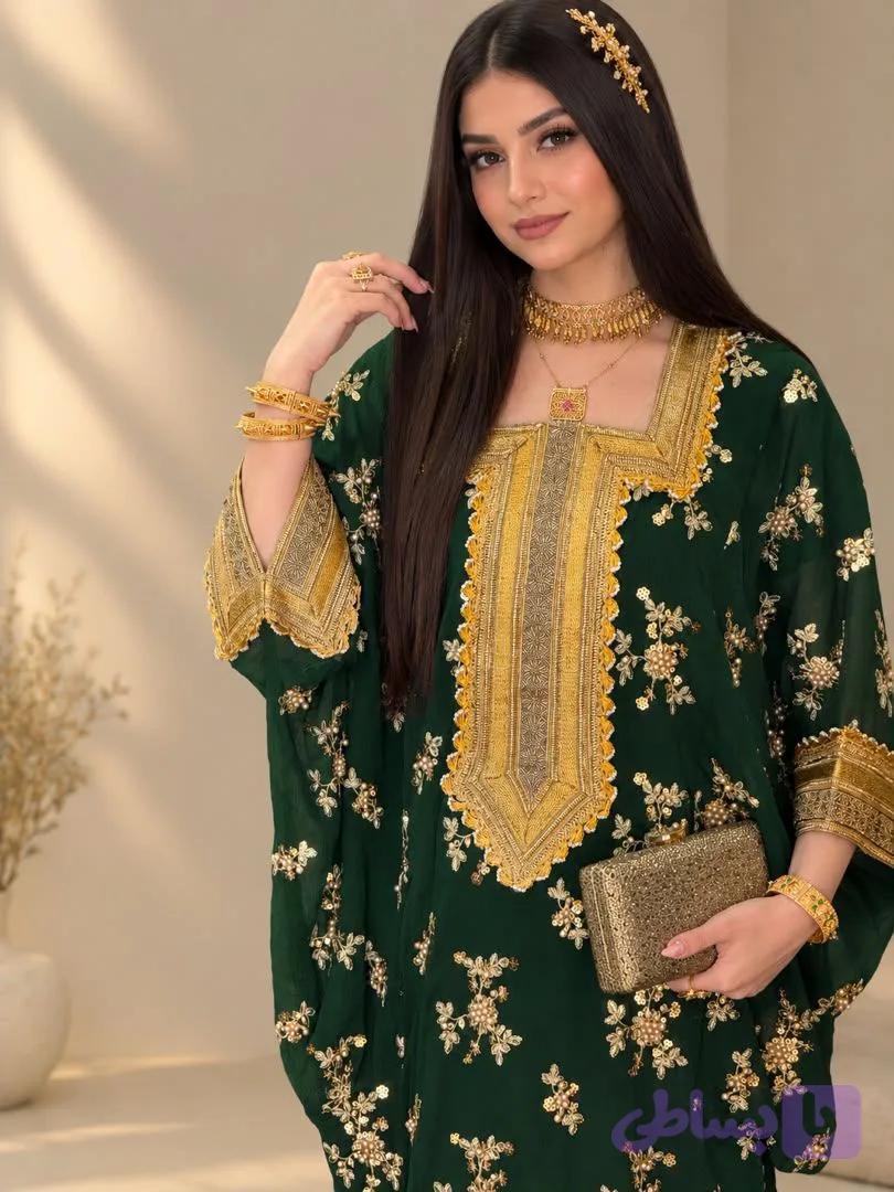 پیراهن سنتی زنانه مدل جاسکی طرح زرین 04 — تصویر 1