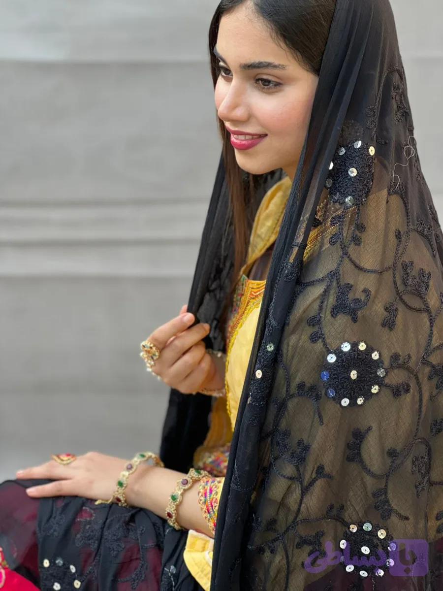 چادر بندری شیفون گل ابریشم 03 — تصویر 1
