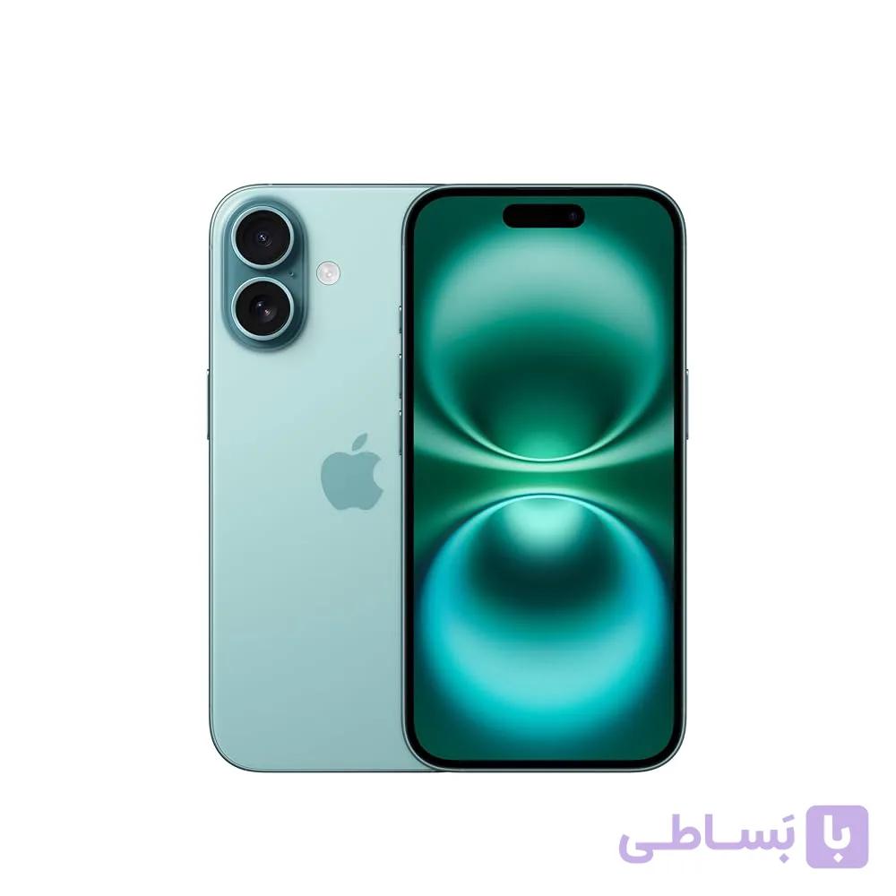 «گوشی موبایل اپل آیفون ۱۶ ۱۲۸ گیگابایت رنگ تیـل – نات‌اکتیو و پلمپ، پارت نامبر ch گارانتی شرکتی ۱۸ ماه»