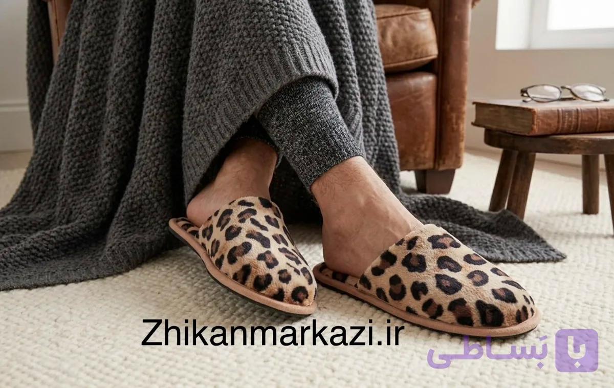 دمپایی حمام پلنگی سایز ۴۳ زنانه مردانه