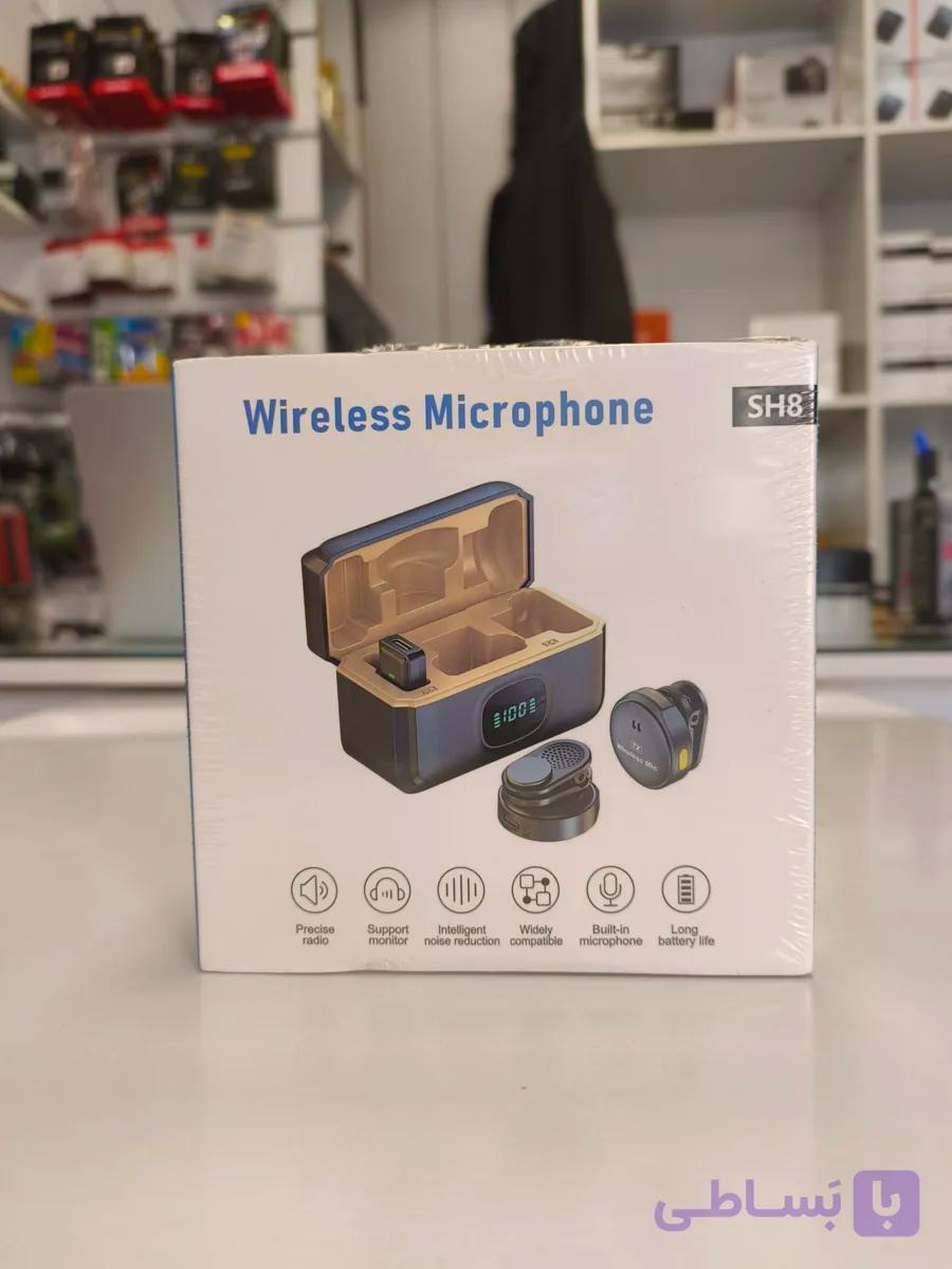 میکروفون دوکاربره سکه ای wireless microphone sh8 dual