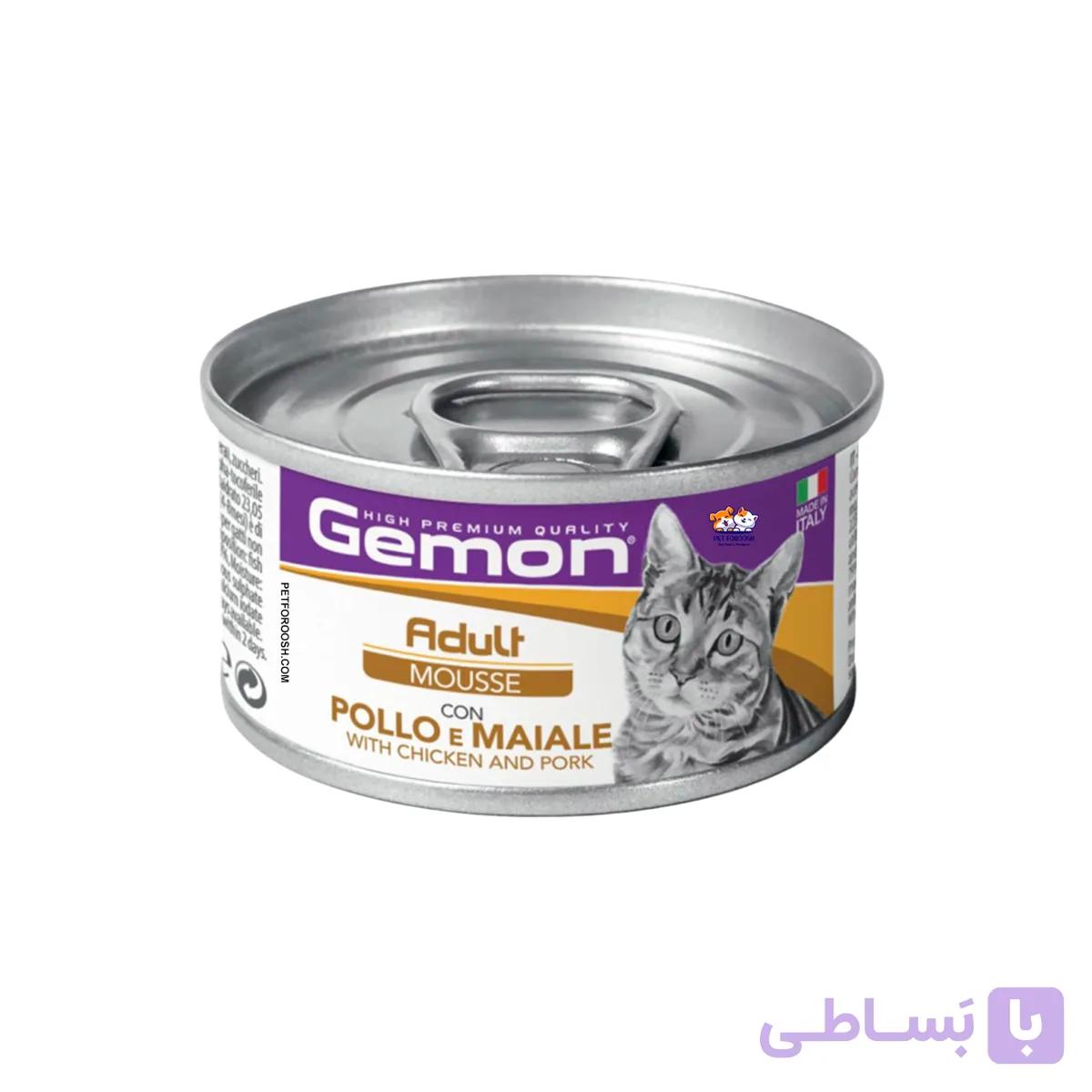 کنسرو گربه جمون Jemon 85gr با طعم مرغ و گوشت شکار