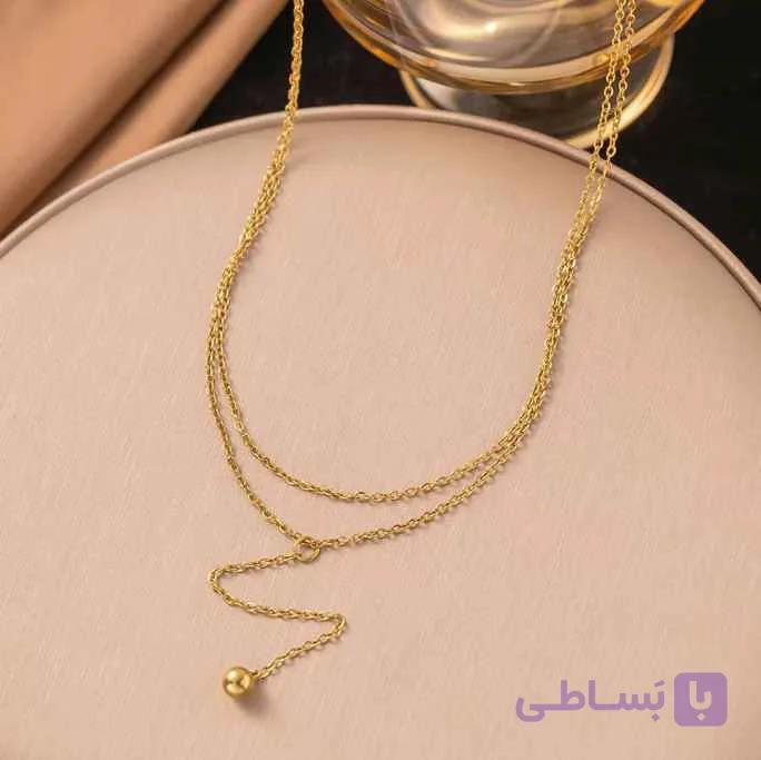 گردنبند زنانه روکش طلا طرح گوی