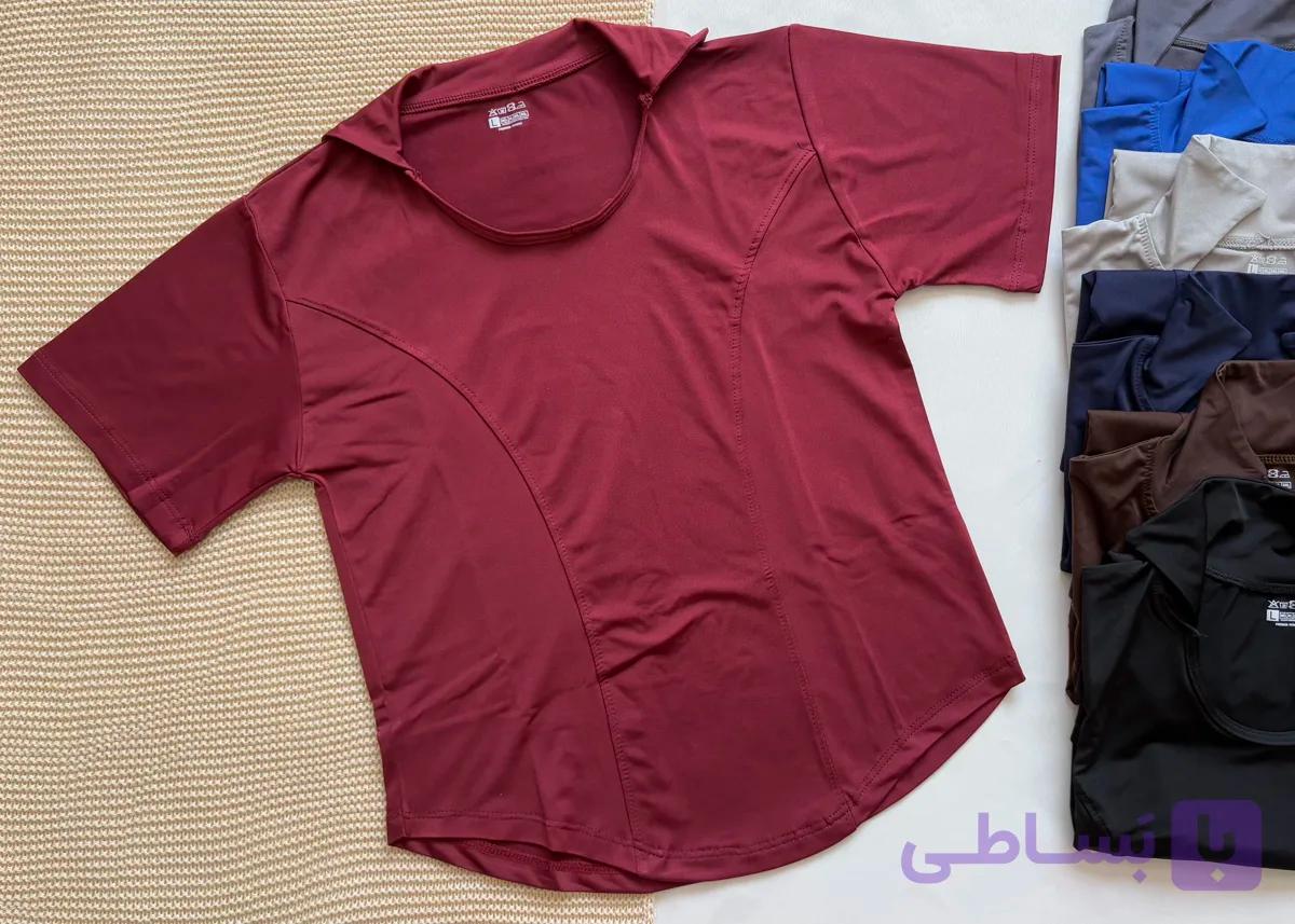 تیشرت ورزشی زرشکی