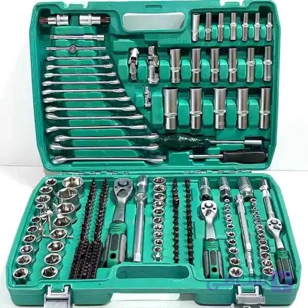 جعبه بکس فشار قوی 216 پارچه کروم فول صنعتی مدل 216pcs — تصویر 1