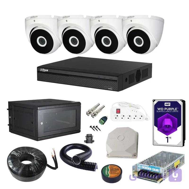 پکیج کامل 4 دوربین مدار بسته داهوا 2 مگاپیکسل HDCVI مدل  PKA2_4VM_DAHUA — تصویر 1