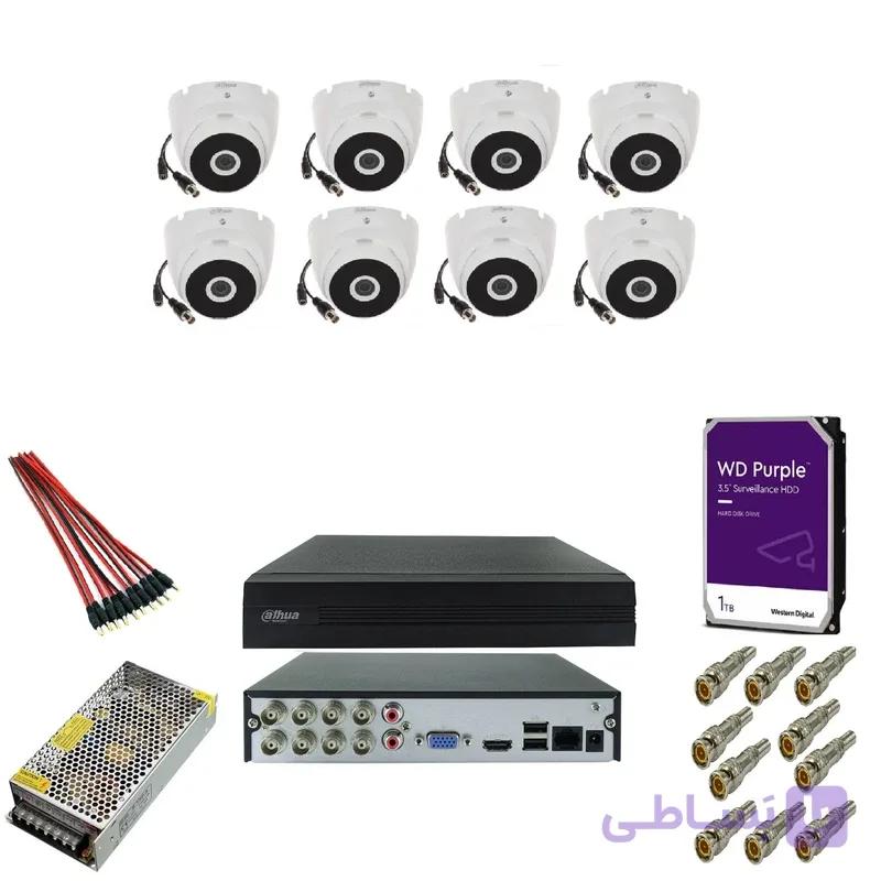 سیستم امنیتی داهوا سیستم امنیتی داهوا مدل SE-8BP پکیج 8 تایی دوربین مدار بسته داهوا دو مگاپیکسل HDCVI — تصویر 1