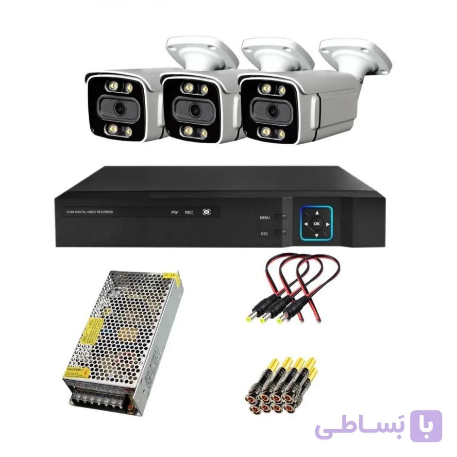 پکیج دوربین مداربسته سه دوربینه بولت وارملایت (5 مگاپیکسلی Model AHD_2fN_5MP) — تصویر 1
