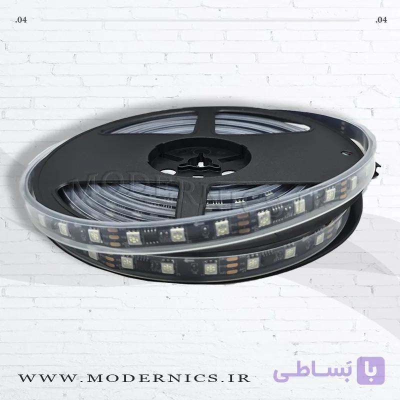 نوار ال‌ای‌دی 5050 آدرس‌پذیر WS2811 - 12 ولت - عرض 10 میلی‌متر - IP67 رول 5 متری