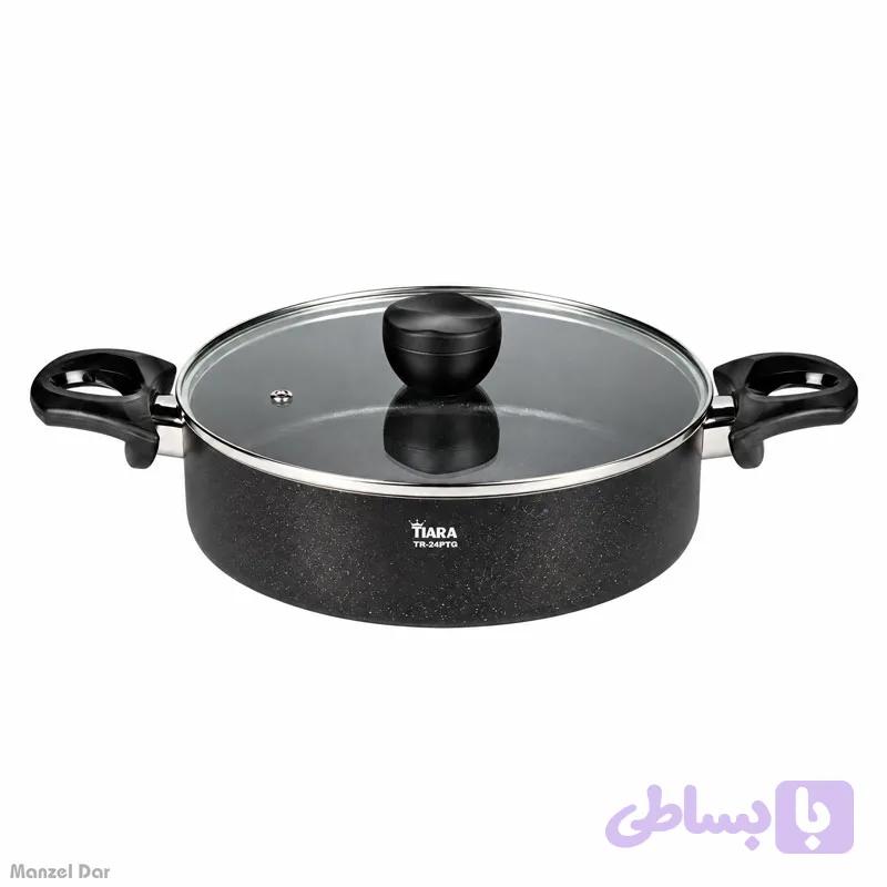 تابه تیارا مدل گرانیتی سایز 24 درب شیشه ای — تصویر 1