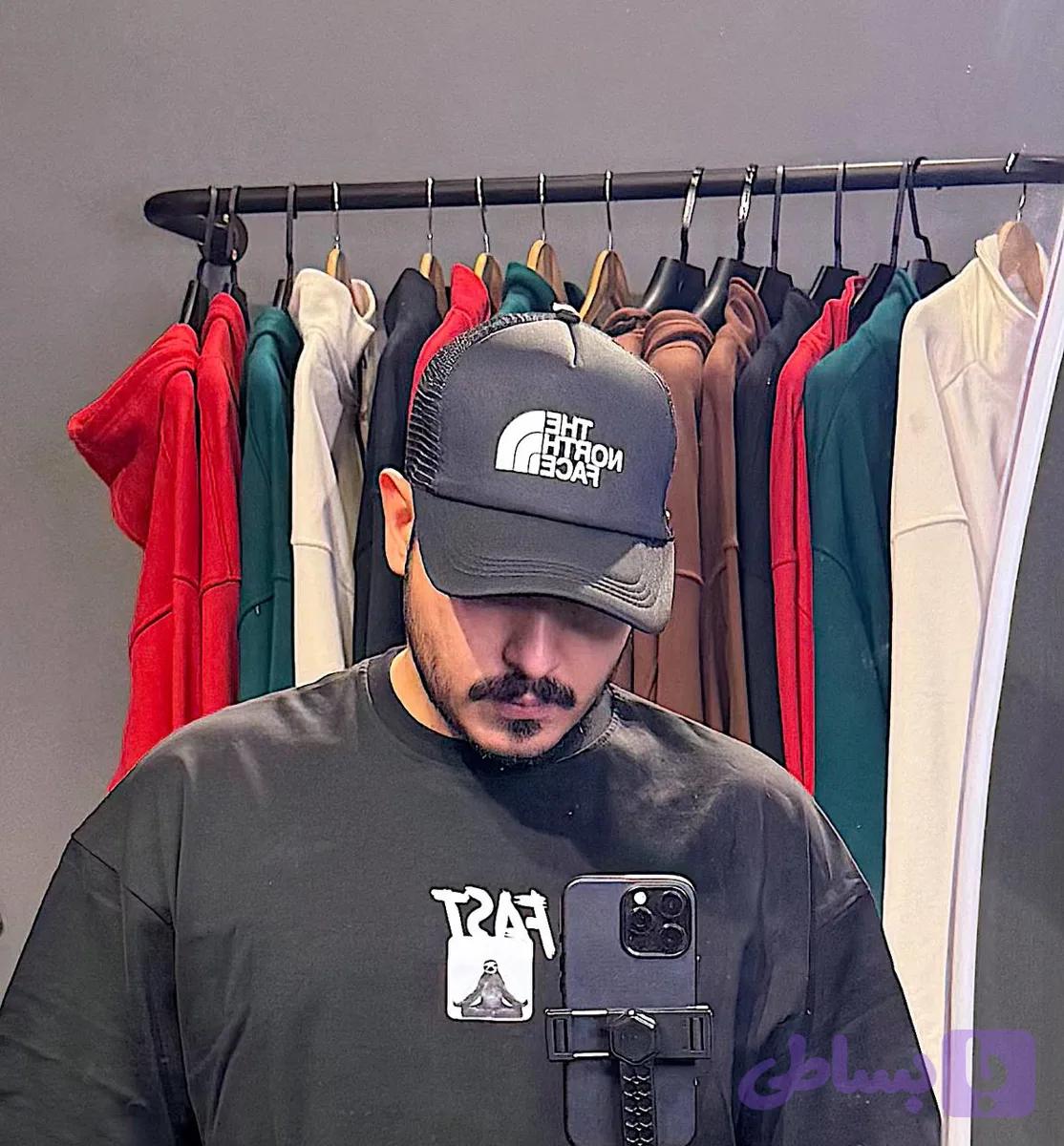 کلاه کپ مدل north face جلو ابری