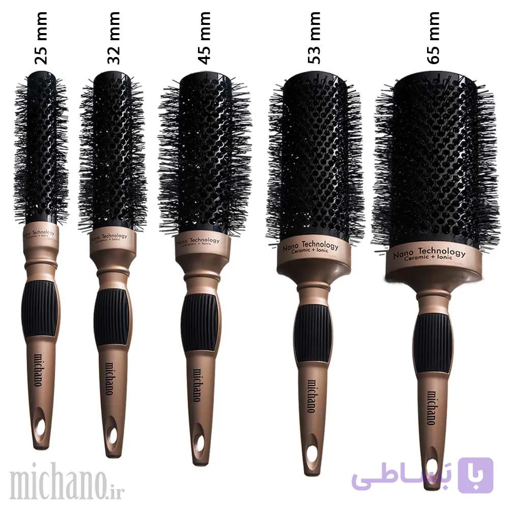 برس پیچ (گرد) نسوز میچانو بلند 160 میلیمتر MICHANO Round Hair Brush 160mm — تصویر 1