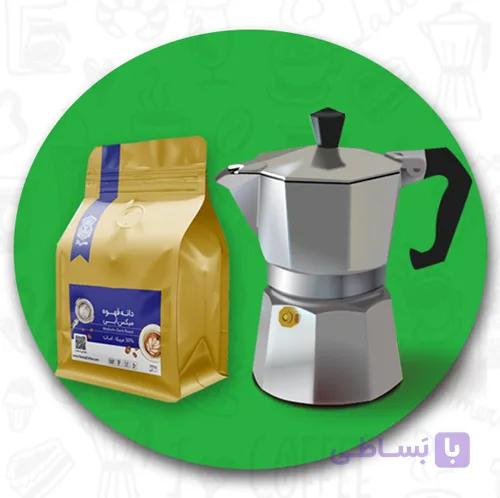 پکیج اسپرسو: موکاپات + یک بسته قهوه با تخفیف