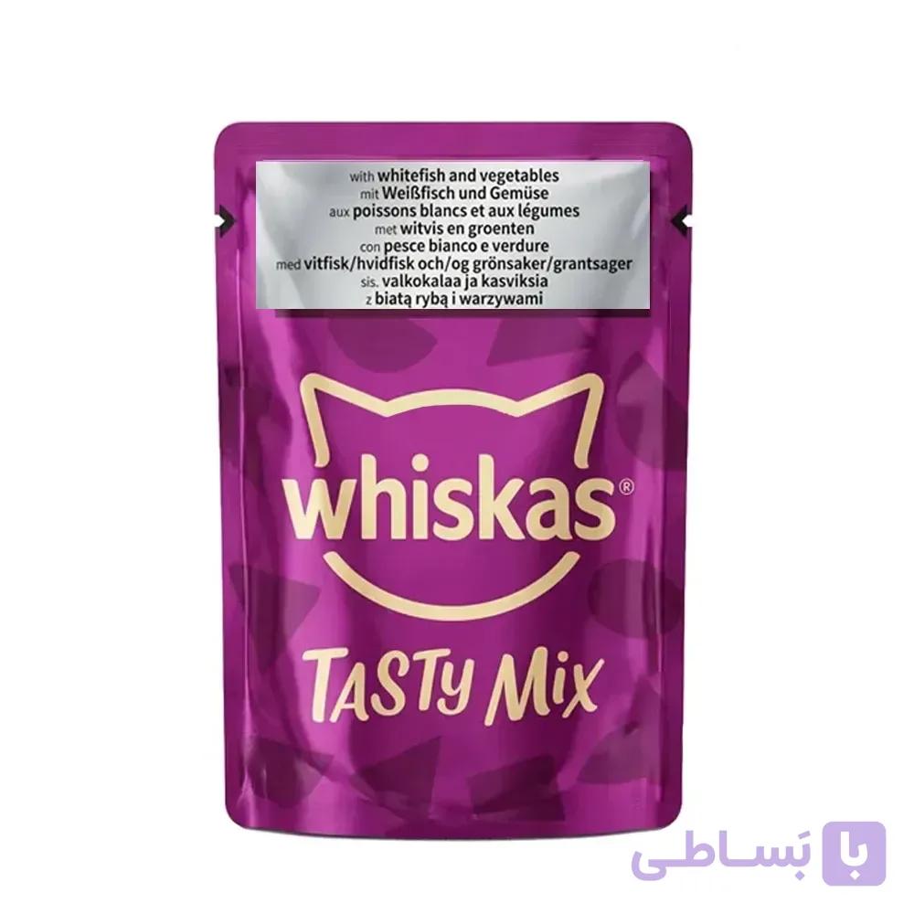 پوچ گربه با طعم ماهی سفید و سبزیجات ویسکاس – Whitefish & Vegetables