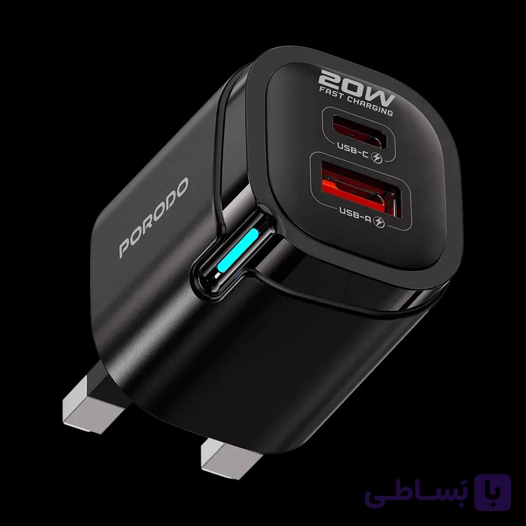 شارژر دیواری دو پورت USB-A و USB-C مدل Tekto پرودو PDFWCH111 — تصویر 1